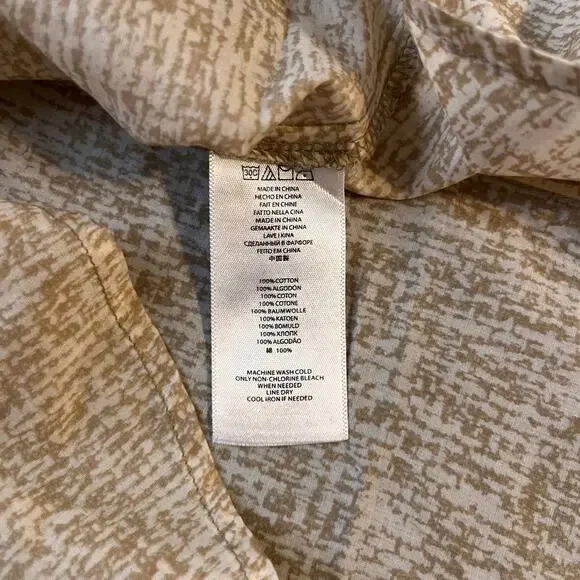 Michael Kors Blouse Womens 14W Beige Abstract Office Lightweight Career Wear - Picture 8 of 8